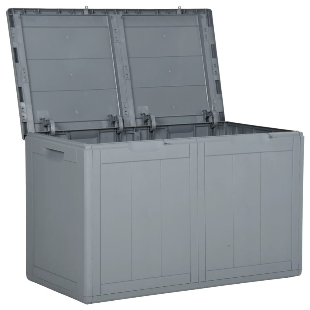 vidaXL Garden Storage Box 180L Grey PP Rattan