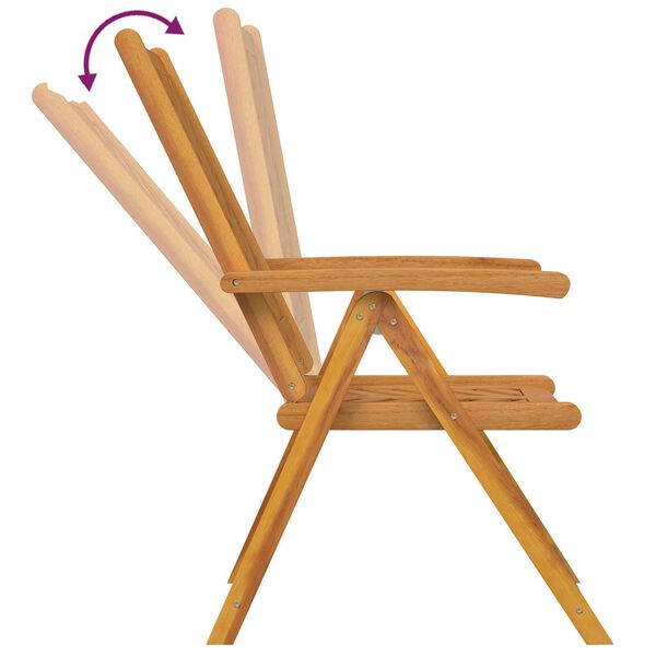 vidaXL Reclining Garden Chairs 4 pcs Solid Wood Acacia