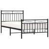 vidaXL Metal Bed Frame without Mattress with Footboard Black 100x190cm