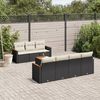 vidaXL 8 Piece Garden Sofa Set with Cushions Black Poly Rattan