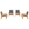 vidaXL Garden Sofa Set 6 pcs Brown 45 x 45 x 38cm Solid Acacia wood