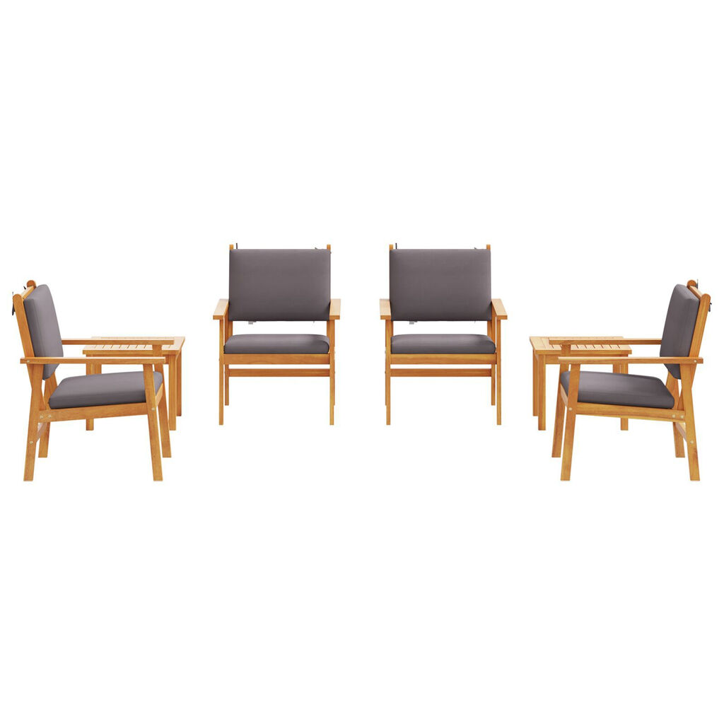 vidaXL 6 Piece Garden Dining Set with Cushions Solid Wood Acacia