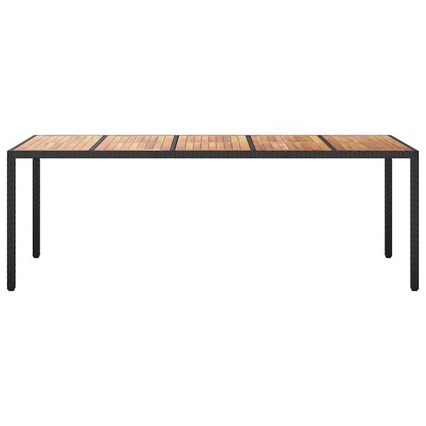 vidaXL Garden Dining Table Black 250 x 100 x 75 cm Poly rattan