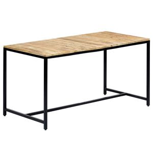 vidaXL Dining Table 140x70x75 cm Solid Rough Mango Wood