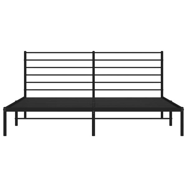 vidaXL Metal Bed Frame without Mattress with Headboard Black 183x213cm