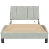 vidaXL Bed Frame with LED without Mattress "Hanko" Light Grey 100x190 cm Velvet