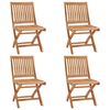vidaXL Folding Chairs 4 pcs Solid Teak Wood