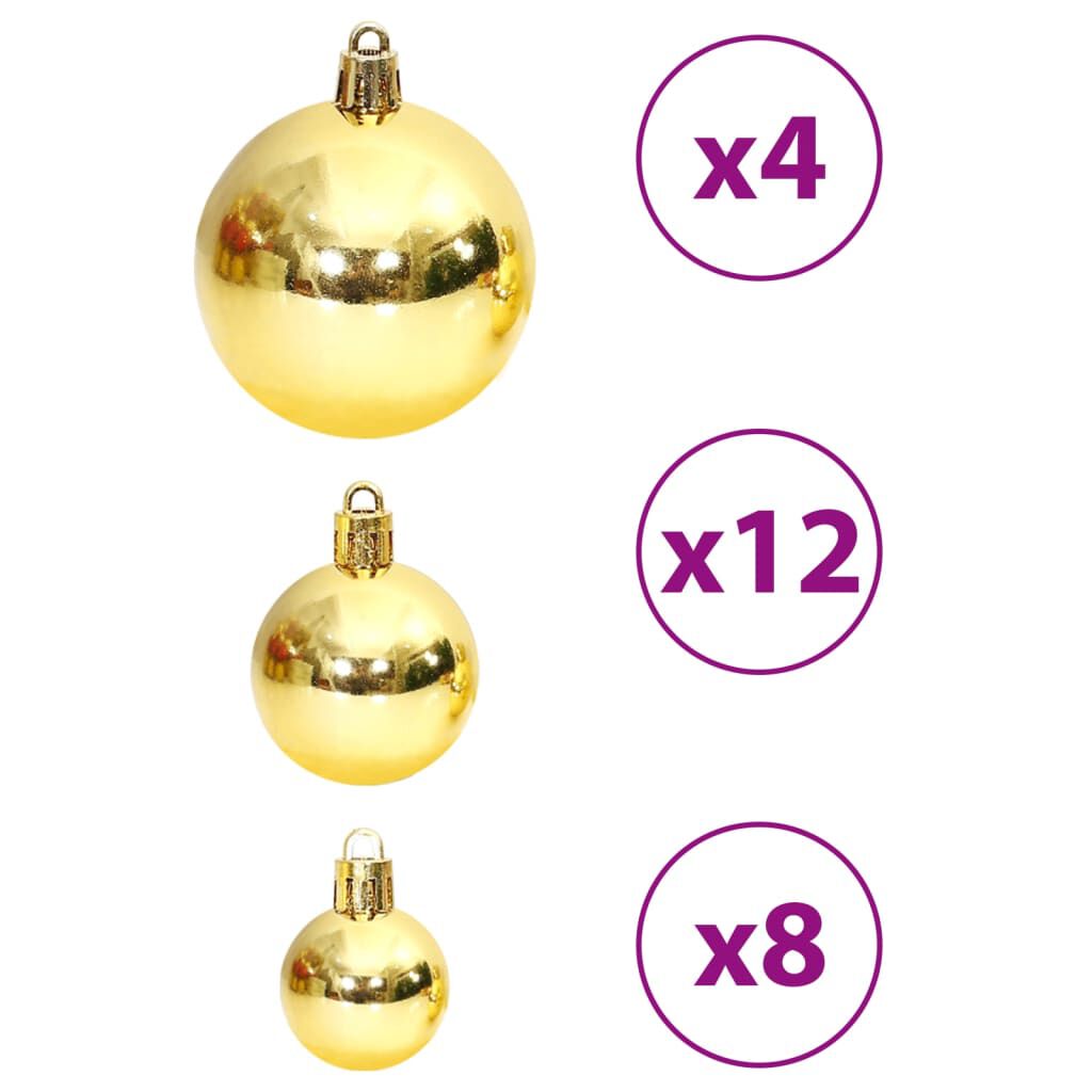 vidaXL Christmas Baubles 100 pcs Gold and Wine Red 3 / 4 / 6 cm