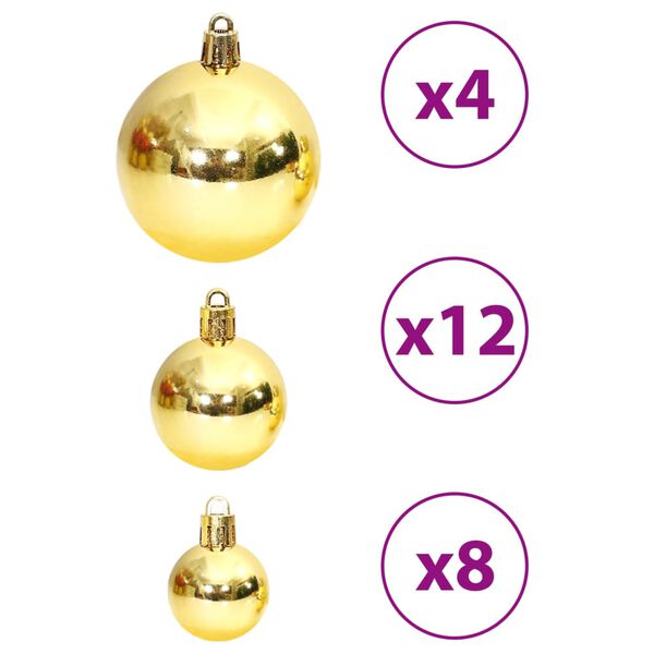 vidaXL Christmas Baubles 100 pcs Gold and Wine Red 3 / 4 / 6 cm
