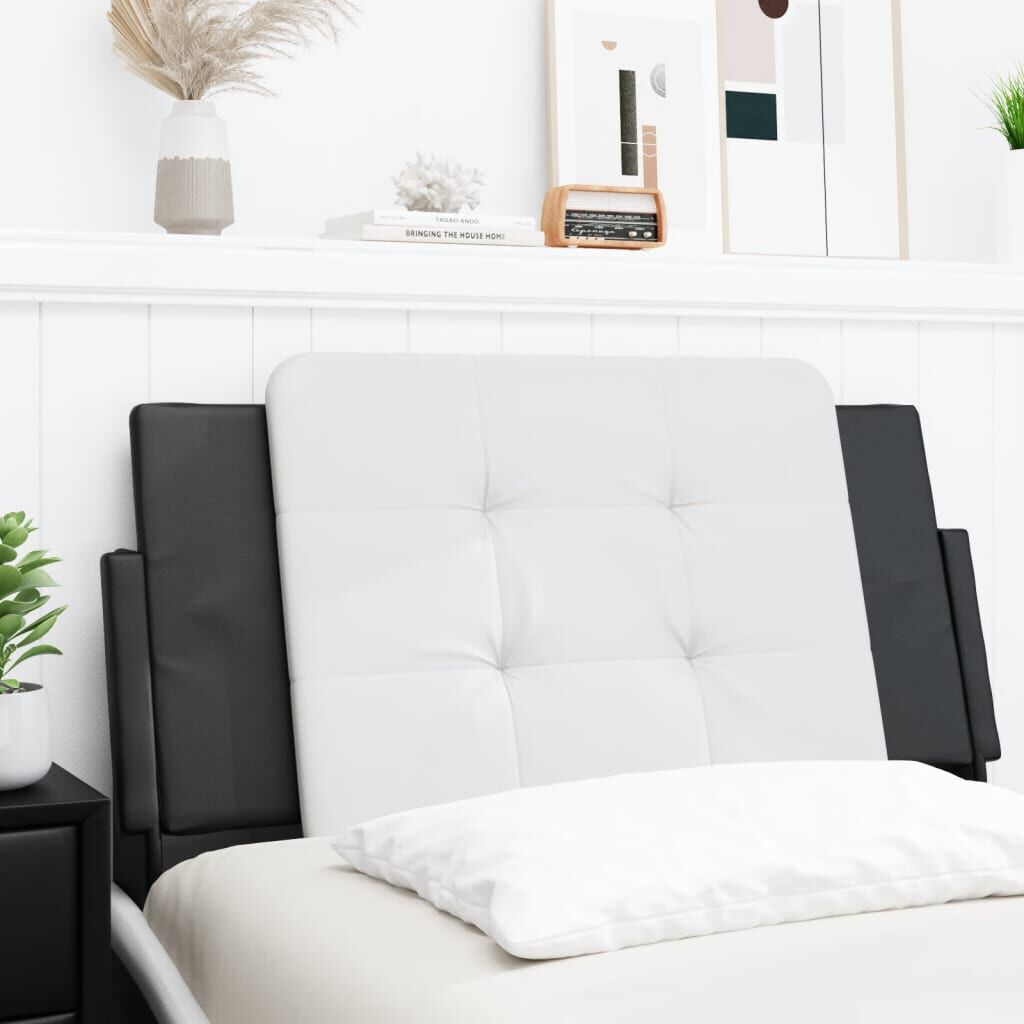 vidaXL Headboard Cushion "Zadar" Black and White 100 cm Faux Leather