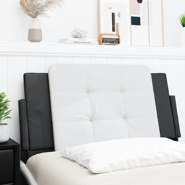vidaXL Headboard Cushion "Zadar" Black and White 100 cm Faux Leather