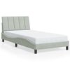 vidaXL Bed Frame without Mattress "Hanko" Light Grey 100x190 cm Velvet