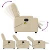 vidaXL Electric Massage Recliner Chair Cream Fabric