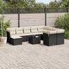 vidaXL 11 Piece Garden Sofa Set with Cushions Black Poly Rattan