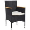 vidaXL 3 Piece Garden Dining Set Black