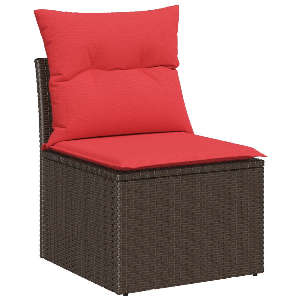 vidaXL 8 Piece Garden Sofa Set with Cushions Brown Poly Rattan