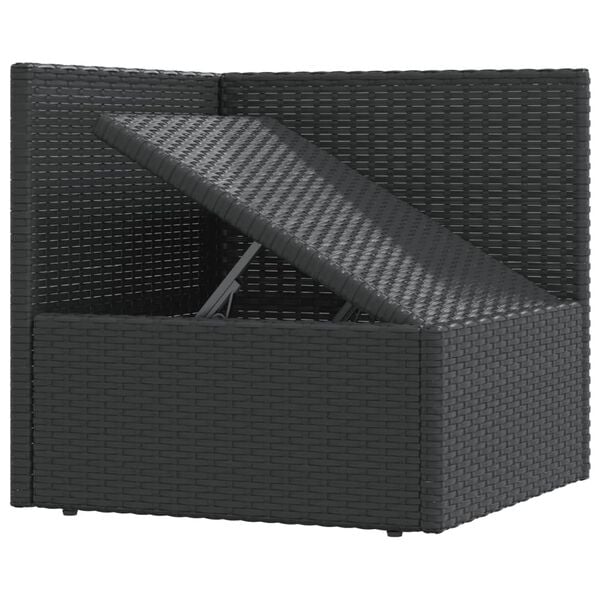 vidaXL 5 Piece Garden Lounge Set with Cushions Black Poly Rattan