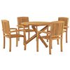 vidaXL 5 Piece Garden Dining Set Solid Wood Teak