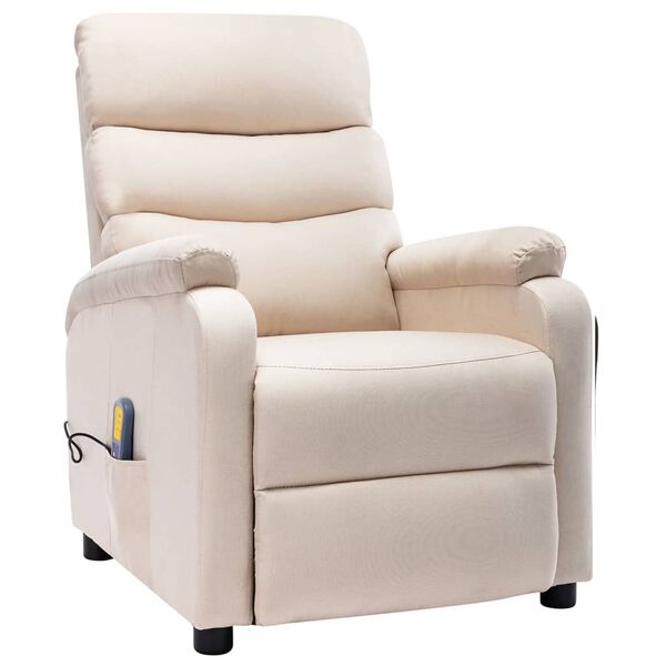 vidaXL Electric Massage Chair Cream Fabric