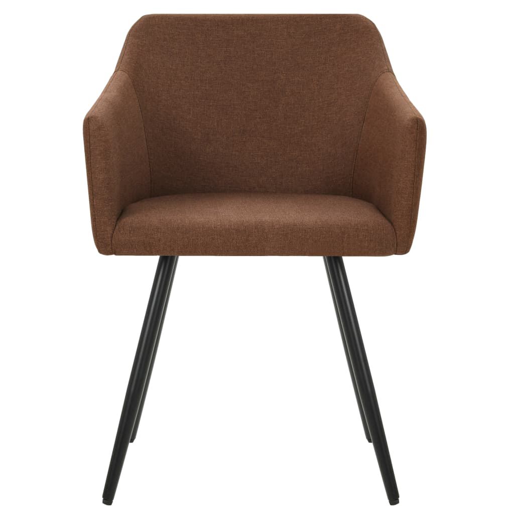 vidaXL Dining Chairs 2 pcs Brown Fabric