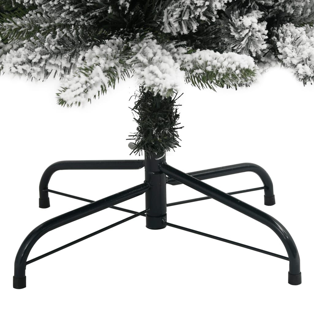 vidaXL Artificial Slim Christmas Tree with Flocked Snow 150 cm PVC&PE