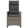 vidaXL Reclining Garden Chair with Side Table Grey Poly Rattan