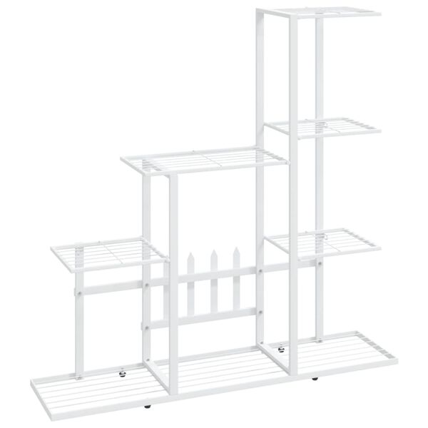 vidaXL Flower Stand 94.5x25x88 cm White Metal