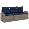 vidaXL Garden Sofa Set Grey Poly Rattan