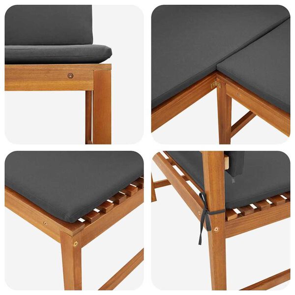 vidaXL Garden Corner Bench Brown 140 x 100 x 91cm Solid Acacia wood