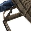 vidaXL Sun Loungers 2 pcs with Canopies and Table Grey Poly Rattan