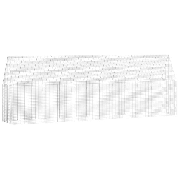 vidaXL Chicken Cage 2 pcs Silver 600 x 100 x 210 cm Galvanised Steel