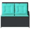 vidaXL Garden Bench with Cushion Black Poly rattan