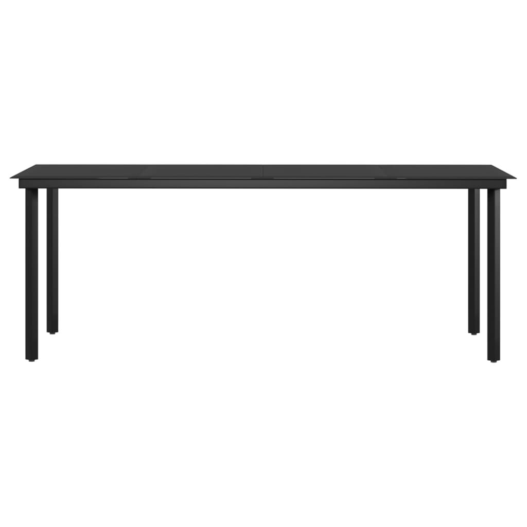 vidaXL 7 Piece Garden Dining Set with Cushions Black