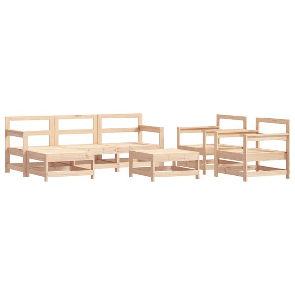 vidaXL 7 Piece Garden Lounge Set with Cushions Solid Wood