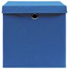 vidaXL Storage Boxes with Lids 4 pcs Blue 32x32x32 cm Fabric