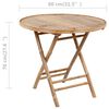 vidaXL 5 Piece Folding Outdoor Dining Set with Cushions Bamboo