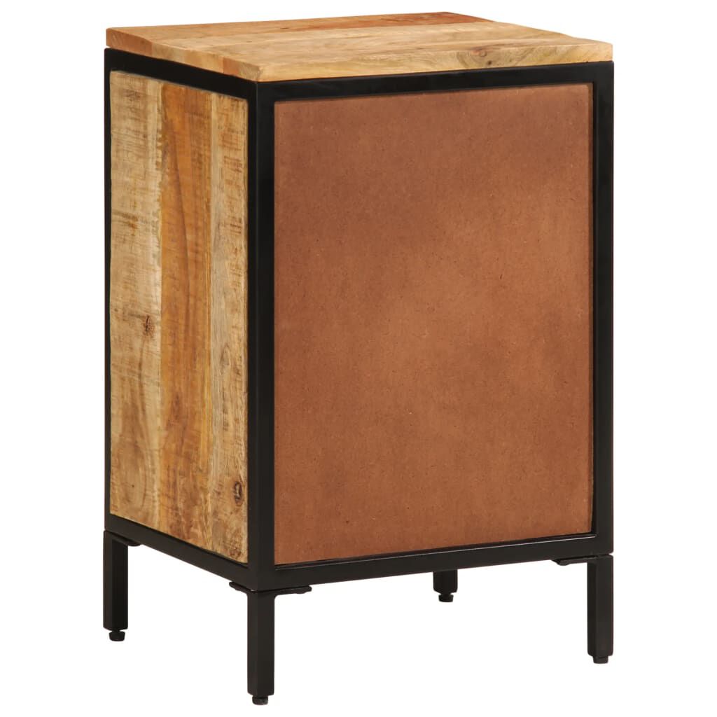 vidaXL Bed Cabinet with 3 Drawers 40x35x63 cm Solid Rough Wood Mango