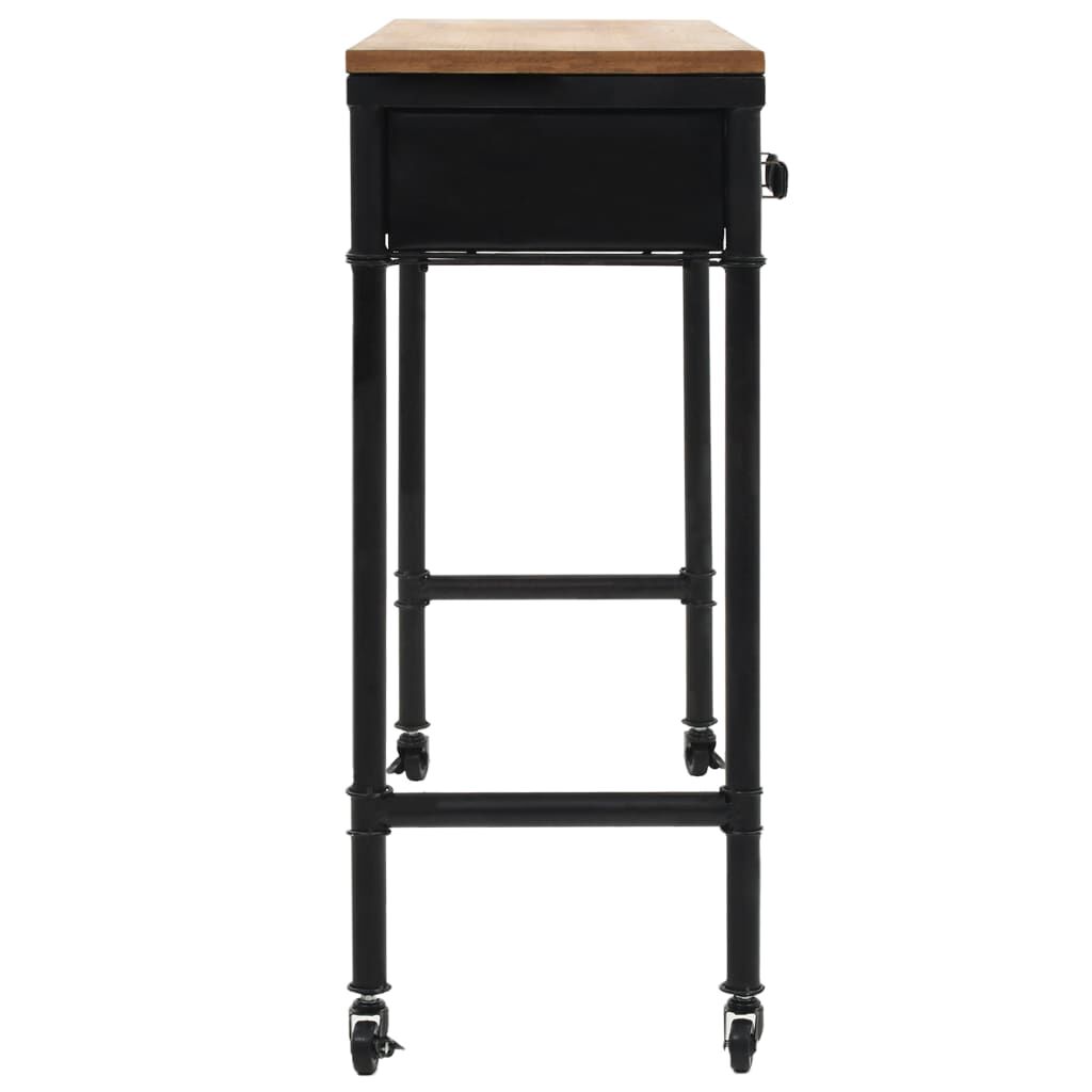 vidaXL Console Table with Castors 100x33x80 cm Solid Wood Fir