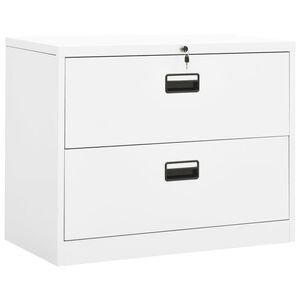 vidaXL Filing Cabinet White 90x46x72.5 cm Steel