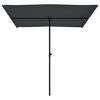 vidaXL Garden Parasol with Aluminium Pole 2x1.5 m Black