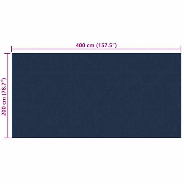 vidaXL Floating PE Solar Pool Film 400x200 cm Black and Blue