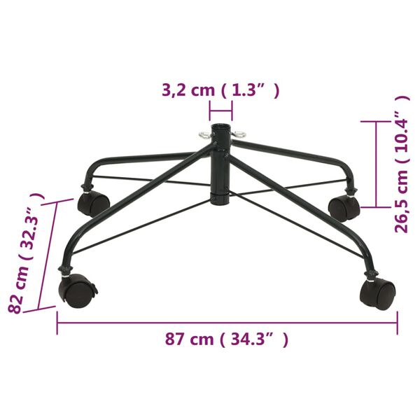 vidaXL Christmas Tree Stand with Wheels 87x82x26,5 cm