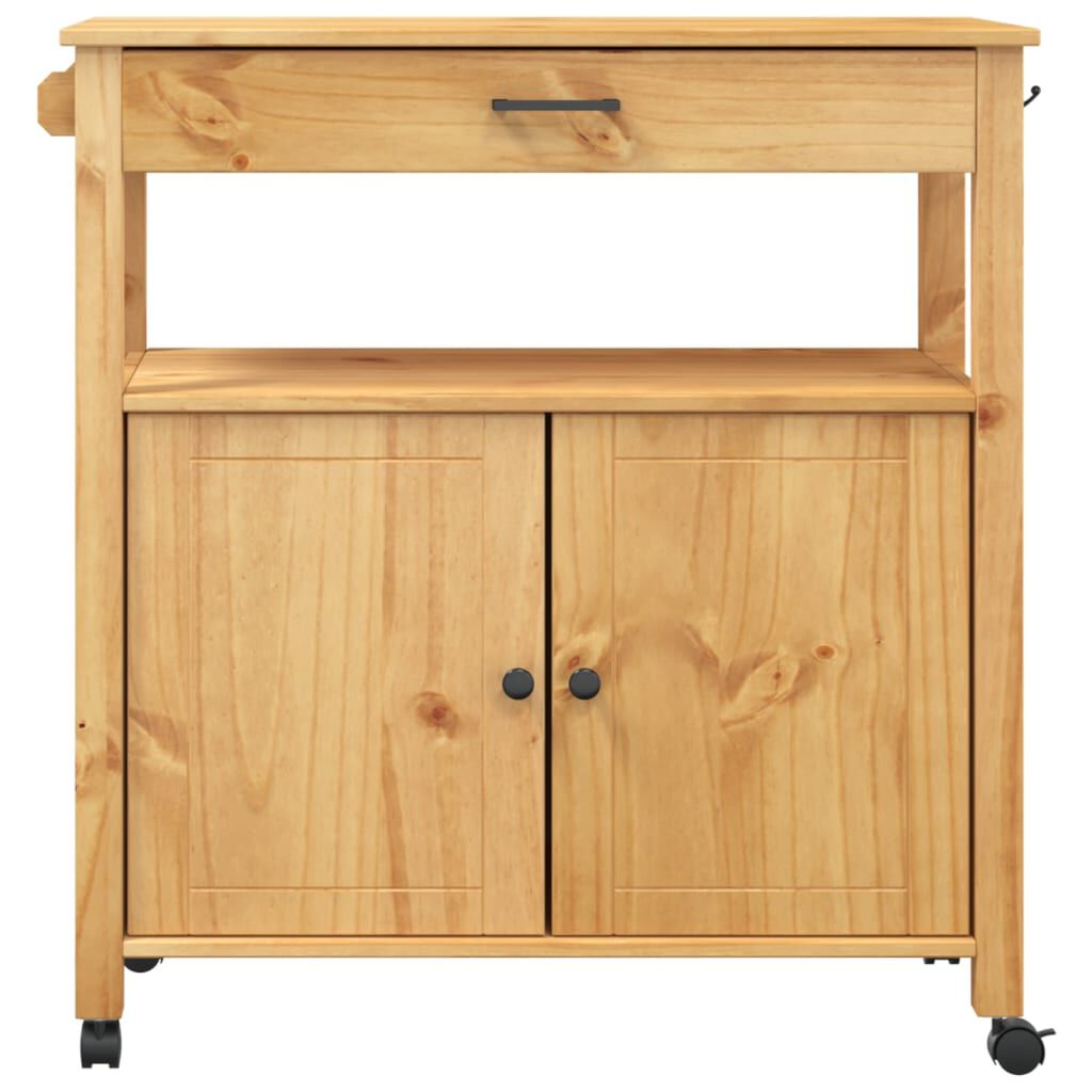 vidaXL Kitchen Trolley MONZA 84x40x90 cm Solid Wood Pine