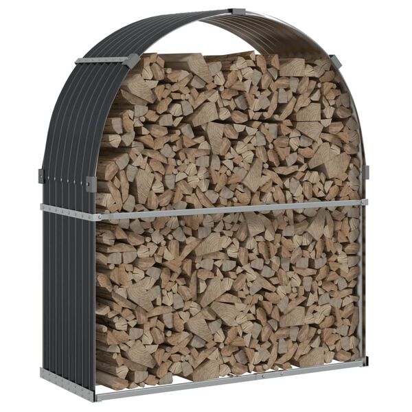 vidaXL Log Holder Anthracite 120x45x140 cm Galvanised Steel