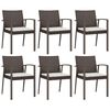 vidaXL 7 Piece Garden Dining Set with Cushions Poly Rattan and Steel