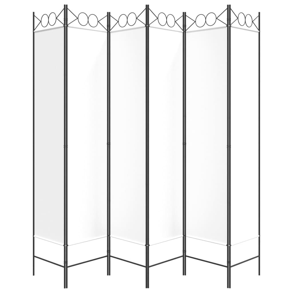 vidaXL 6-Panel Room Divider White 240x200 cm Fabric