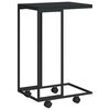 vidaXL Side Table with Wheels Black 40x30x63,5 cm Engineered Wood