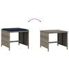 vidaXL Garden Stools with Cushions 4 pcs Grey 40x40x35 cm Poly Rattan
