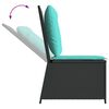 vidaXL Reclining Garden Sofa with Cushions Black Poly Rattan