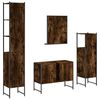 vidaXL 4 Piece Bathroom Cabinet Set Smoked Oak Engineered Wood